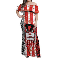 Second Bulgarian Empire Off Shoulder Maxi Dress Slavic Patterns - Wonder Print Shop