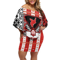 Second Bulgarian Empire Off Shoulder Short Dress Slavic Patterns - Wonder Print Shop