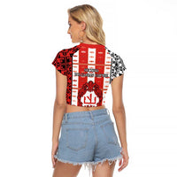 Second Bulgarian Empire Raglan Cropped T Shirt Slavic Patterns - Wonder Print Shop