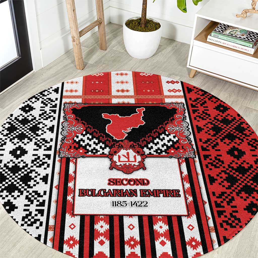 Second Bulgarian Empire Round Carpet Slavic Patterns - Wonder Print Shop