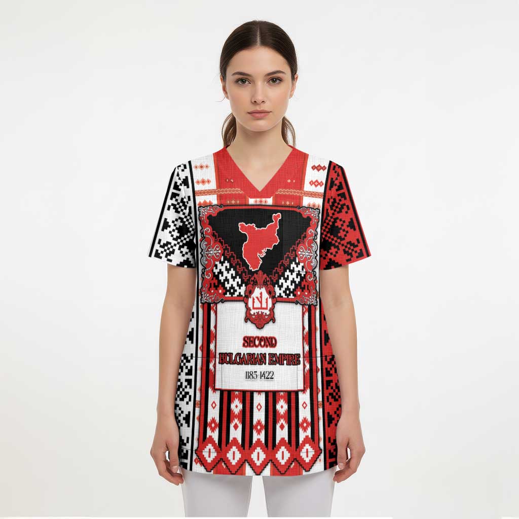 Second Bulgarian Empire Scrub Top Slavic Patterns - Wonder Print Shop