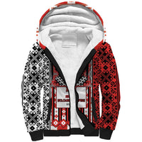 Second Bulgarian Empire Sherpa Hoodie Slavic Patterns - Wonder Print Shop