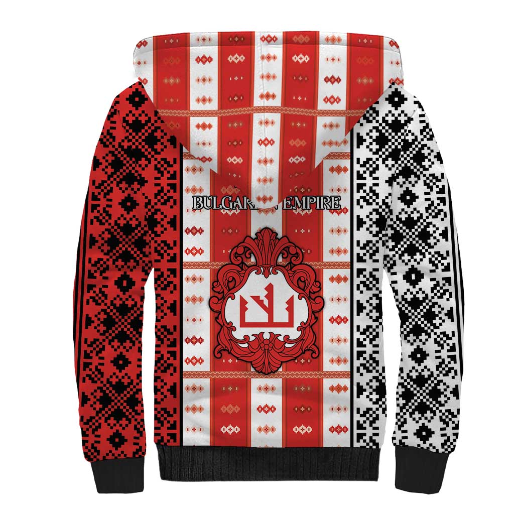 Second Bulgarian Empire Sherpa Hoodie Slavic Patterns - Wonder Print Shop