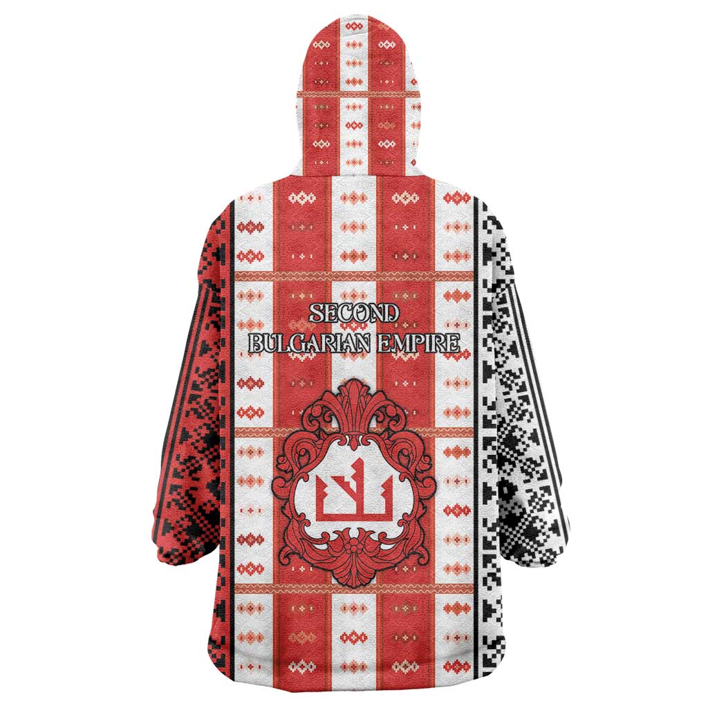 Second Bulgarian Empire Wearable Blanket Hoodie Slavic Patterns - Wonder Print Shop