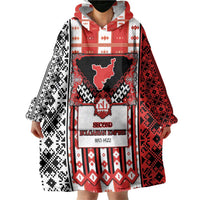 Second Bulgarian Empire Wearable Blanket Hoodie Slavic Patterns - Wonder Print Shop