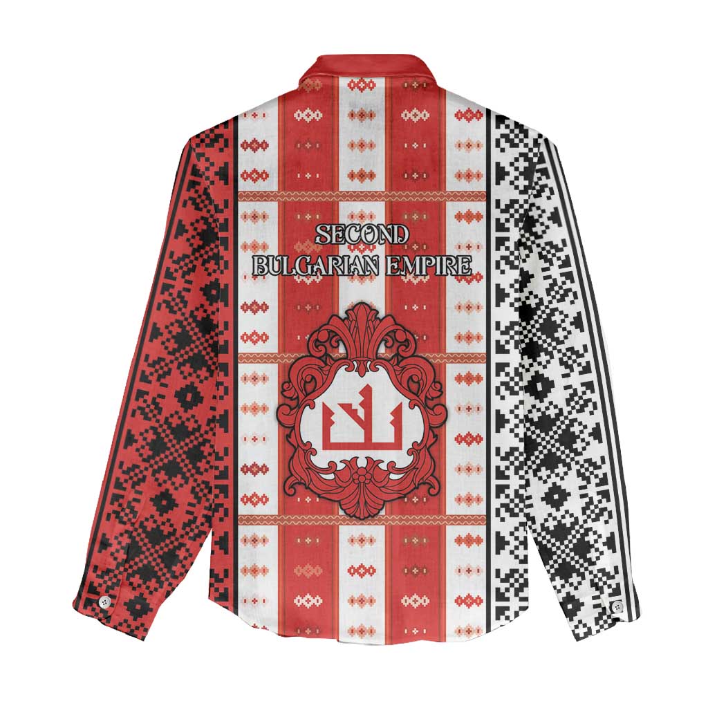 Second Bulgarian Empire Women Casual Shirt Slavic Patterns - Wonder Print Shop