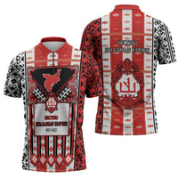 Second Bulgarian Empire Zipper Polo Shirt Slavic Patterns - Wonder Print Shop