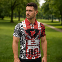 Second Bulgarian Empire Zipper Polo Shirt Slavic Patterns - Wonder Print Shop