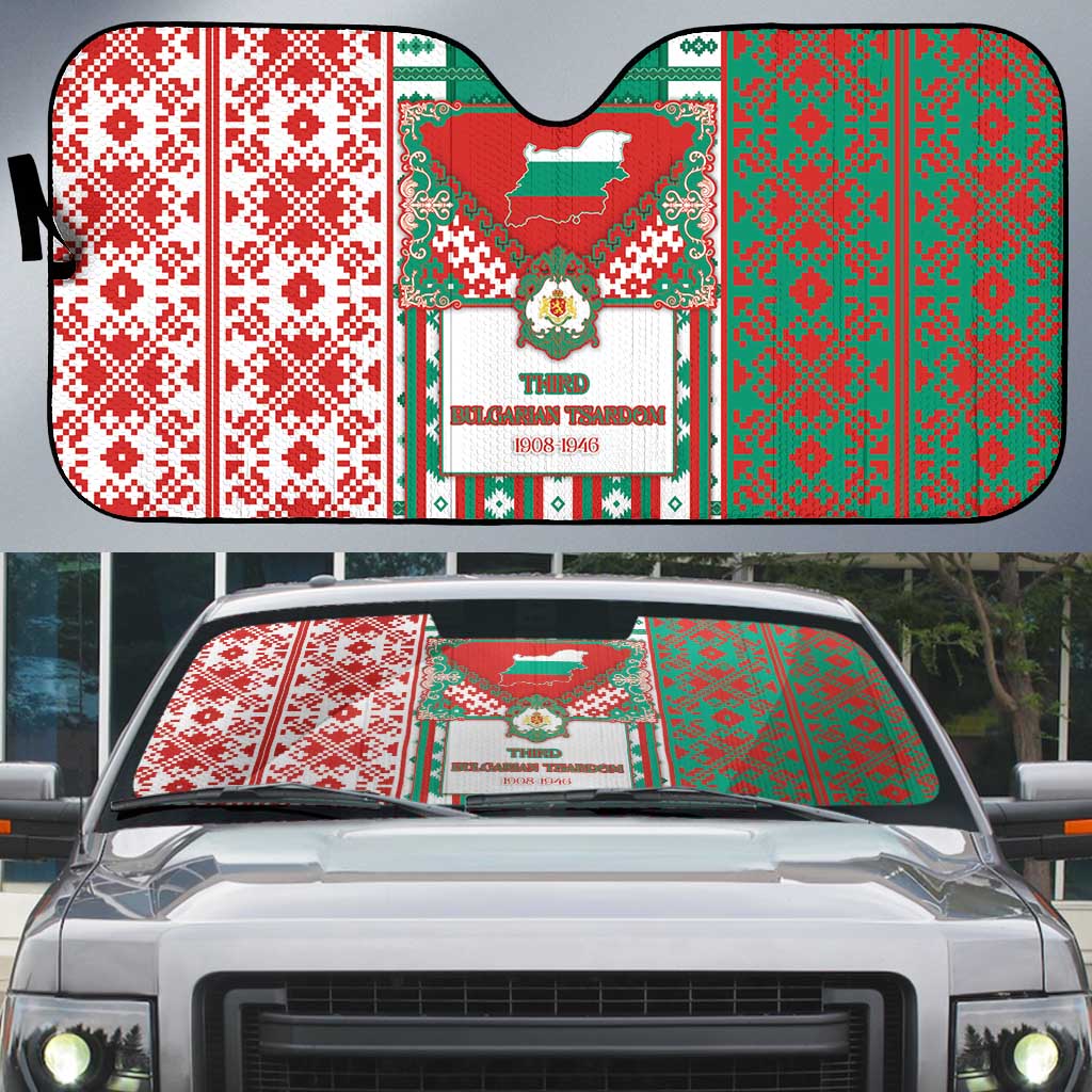 Tsardom Of Bulgaria Auto Sun Shade Slavic Patterns - Wonder Print Shop
