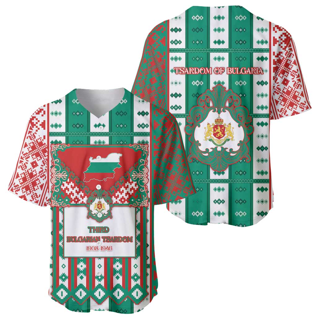 Tsardom Of Bulgaria Baseball Jersey Slavic Patterns - Wonder Print Shop