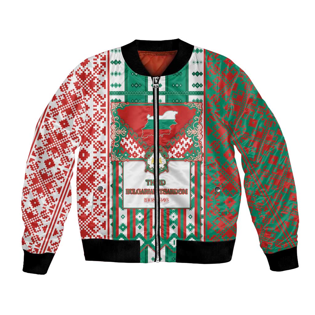 Tsardom Of Bulgaria Bomber Jacket Slavic Patterns - Wonder Print Shop