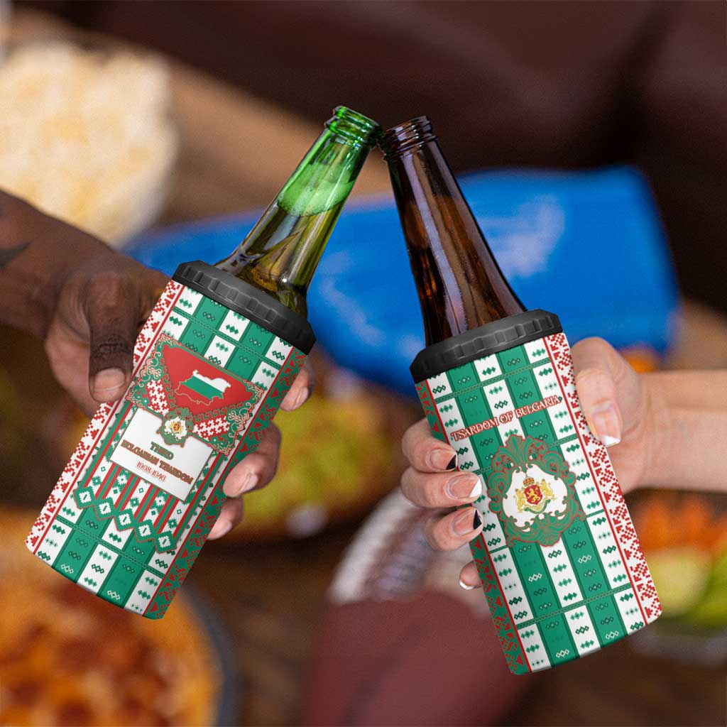 Tsardom Of Bulgaria 4 in 1 Can Cooler Tumbler Slavic Patterns - Wonder Print Shop