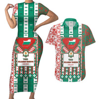 Tsardom Of Bulgaria Couples Matching Short Sleeve Bodycon Dress and Hawaiian Shirt Slavic Patterns - Wonder Print Shop