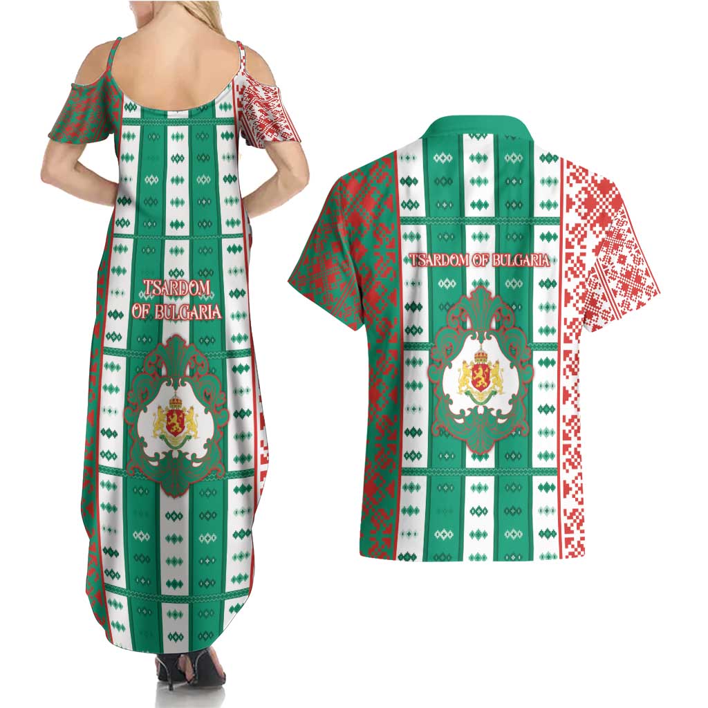 Tsardom Of Bulgaria Couples Matching Summer Maxi Dress and Hawaiian Shirt Slavic Patterns - Wonder Print Shop