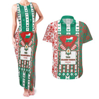 Tsardom Of Bulgaria Couples Matching Tank Maxi Dress and Hawaiian Shirt Slavic Patterns - Wonder Print Shop