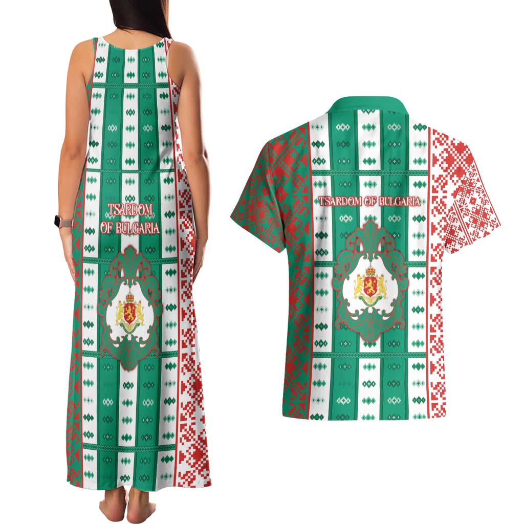 Tsardom Of Bulgaria Couples Matching Tank Maxi Dress and Hawaiian Shirt Slavic Patterns - Wonder Print Shop