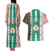 Tsardom Of Bulgaria Couples Matching Tank Maxi Dress and Hawaiian Shirt Slavic Patterns - Wonder Print Shop