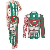 Tsardom Of Bulgaria Couples Matching Tank Maxi Dress and Long Sleeve Button Shirt Slavic Patterns - Wonder Print Shop