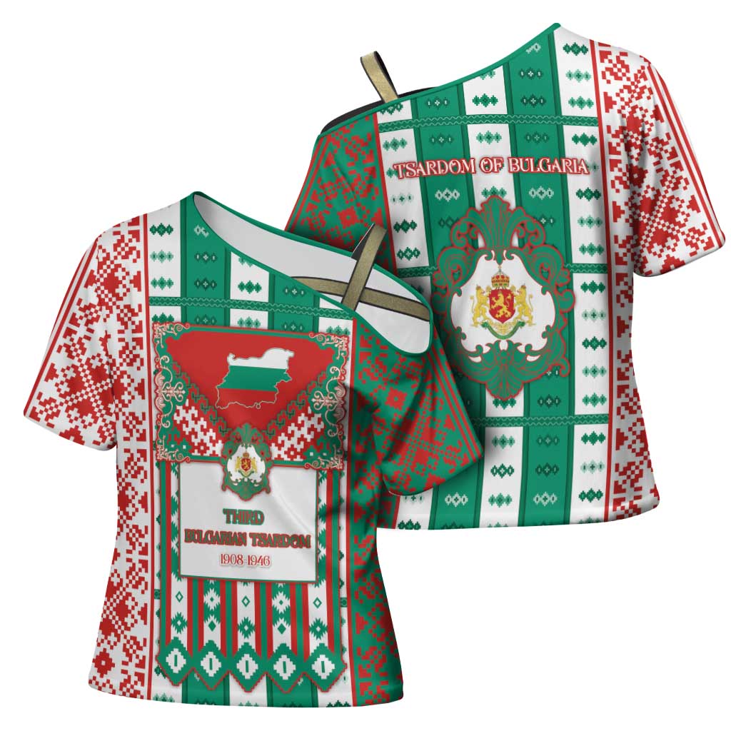 Tsardom Of Bulgaria Cross Shoulder Shirt Slavic Patterns - Wonder Print Shop