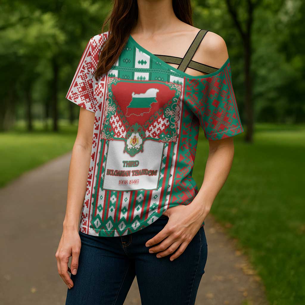 Tsardom Of Bulgaria Cross Shoulder Shirt Slavic Patterns - Wonder Print Shop