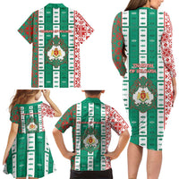 Tsardom Of Bulgaria Family Matching Long Sleeve Bodycon Dress and Hawaiian Shirt Slavic Patterns - Wonder Print Shop