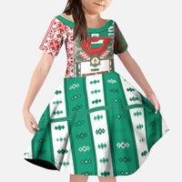Tsardom Of Bulgaria Family Matching Off The Shoulder Long Sleeve Dress and Hawaiian Shirt Slavic Patterns - Wonder Print Shop