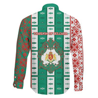 Tsardom Of Bulgaria Family Matching Off The Shoulder Long Sleeve Dress and Hawaiian Shirt Slavic Patterns - Wonder Print Shop