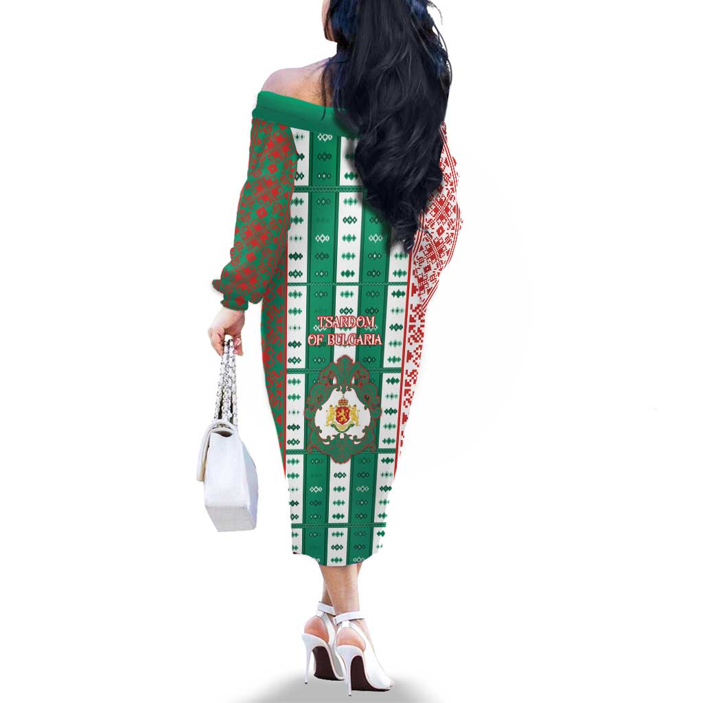 Tsardom Of Bulgaria Family Matching Off The Shoulder Long Sleeve Dress and Hawaiian Shirt Slavic Patterns - Wonder Print Shop