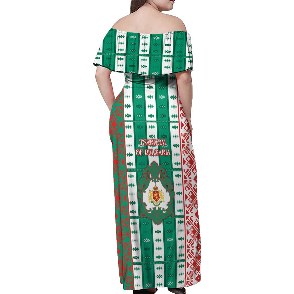 Tsardom Of Bulgaria Family Matching Off Shoulder Maxi Dress and Hawaiian Shirt Slavic Patterns - Wonder Print Shop