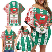 Tsardom Of Bulgaria Family Matching Off Shoulder Short Dress and Hawaiian Shirt Slavic Patterns - Wonder Print Shop