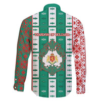 Tsardom Of Bulgaria Family Matching Off Shoulder Short Dress and Hawaiian Shirt Slavic Patterns - Wonder Print Shop