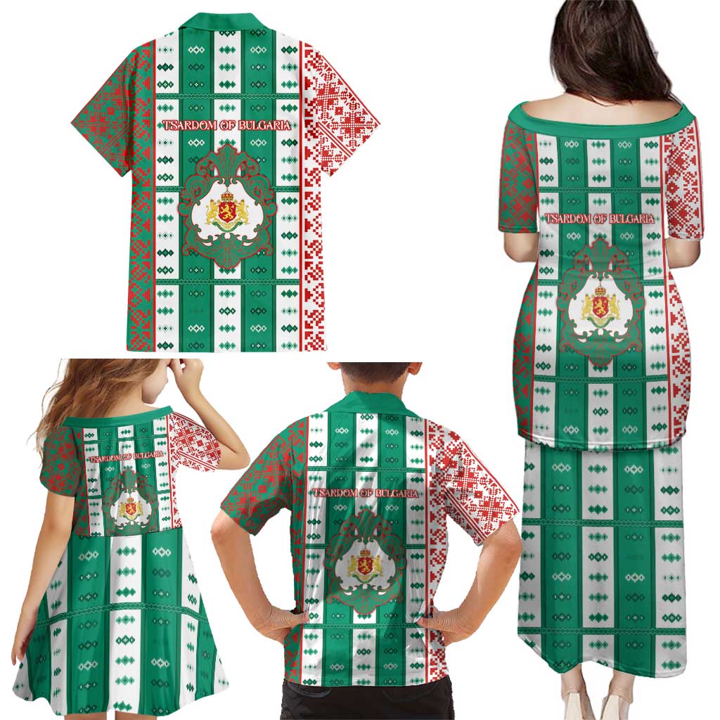 Tsardom Of Bulgaria Family Matching Puletasi and Hawaiian Shirt Slavic Patterns - Wonder Print Shop
