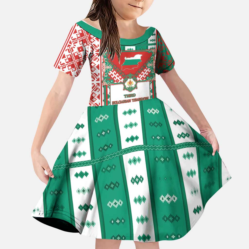 Tsardom Of Bulgaria Family Matching Short Sleeve Bodycon Dress and Hawaiian Shirt Slavic Patterns - Wonder Print Shop