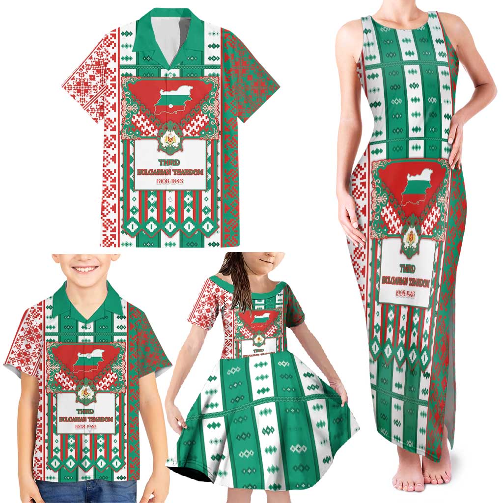 Tsardom Of Bulgaria Family Matching Tank Maxi Dress and Hawaiian Shirt Slavic Patterns - Wonder Print Shop