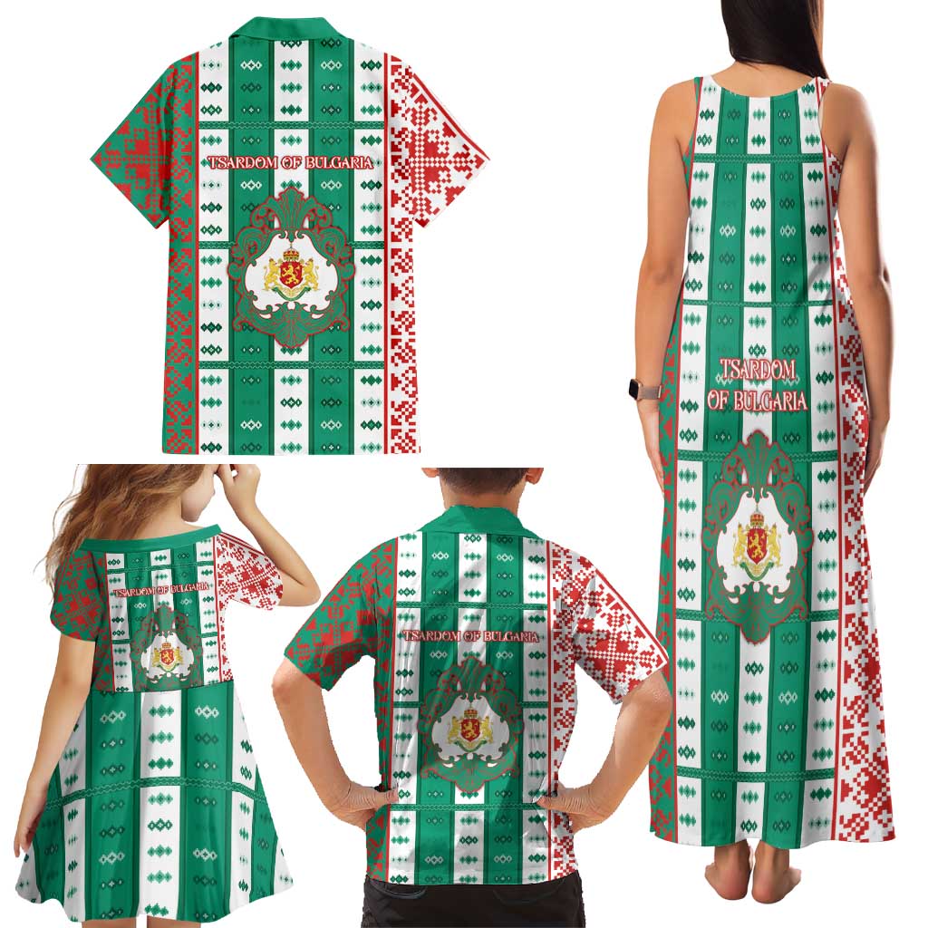 Tsardom Of Bulgaria Family Matching Tank Maxi Dress and Hawaiian Shirt Slavic Patterns - Wonder Print Shop