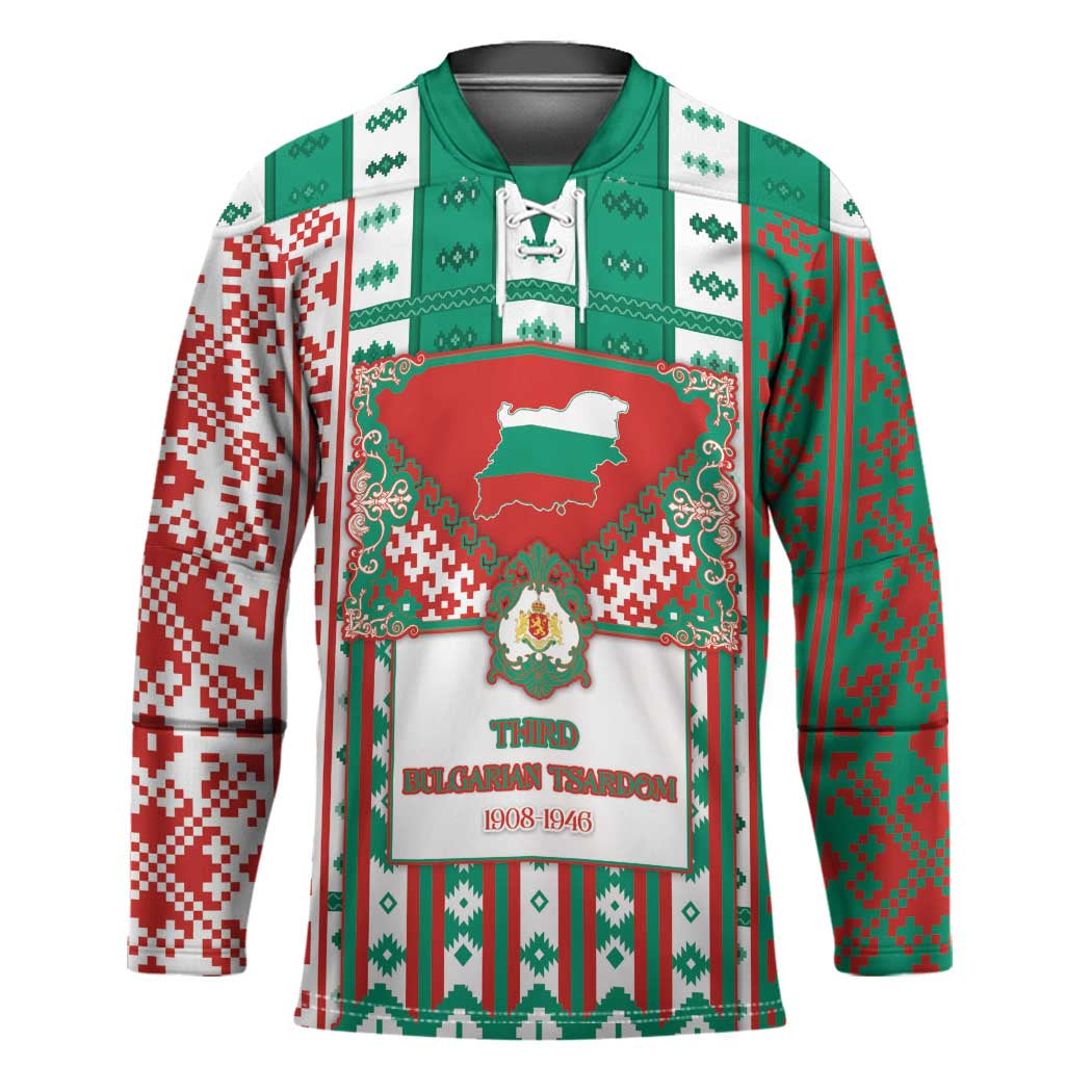 Tsardom Of Bulgaria Hockey Jersey Slavic Patterns - Wonder Print Shop