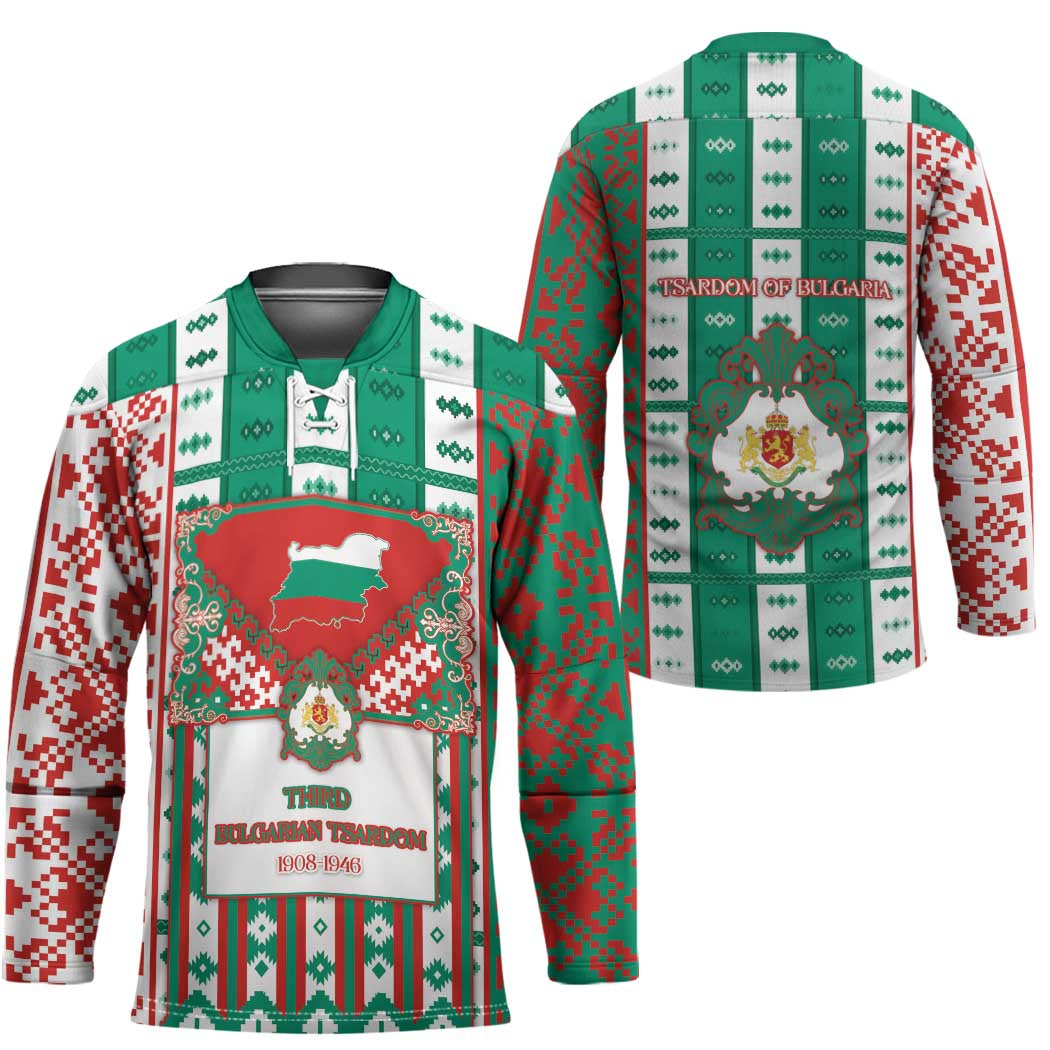 Tsardom Of Bulgaria Hockey Jersey Slavic Patterns - Wonder Print Shop
