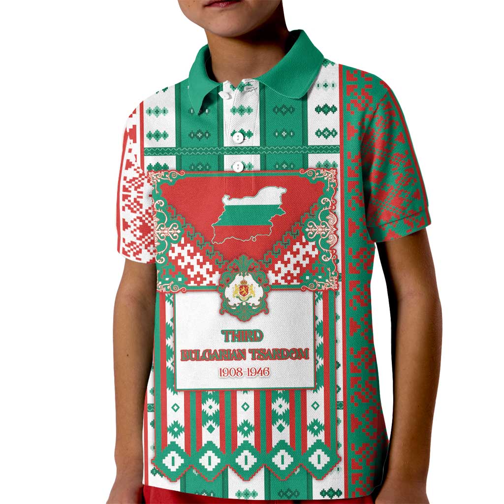 Tsardom Of Bulgaria Kid Polo Shirt Slavic Patterns - Wonder Print Shop