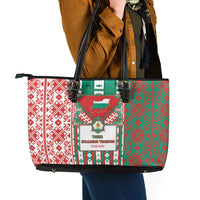 Tsardom Of Bulgaria Leather Tote Bag Slavic Patterns - Wonder Print Shop