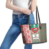 Tsardom Of Bulgaria Leather Tote Bag Slavic Patterns - Wonder Print Shop