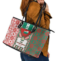 Tsardom Of Bulgaria Leather Tote Bag Slavic Patterns - Wonder Print Shop