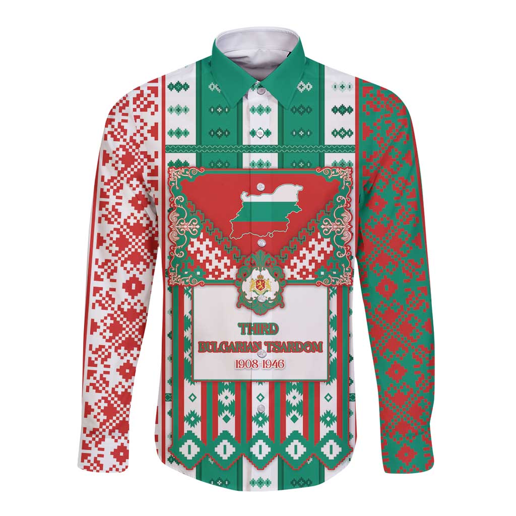 Tsardom Of Bulgaria Long Sleeve Button Shirt Slavic Patterns - Wonder Print Shop