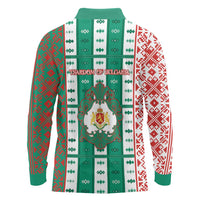 Tsardom Of Bulgaria Long Sleeve Polo Shirt Slavic Patterns - Wonder Print Shop