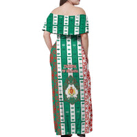 Tsardom Of Bulgaria Off Shoulder Maxi Dress Slavic Patterns - Wonder Print Shop
