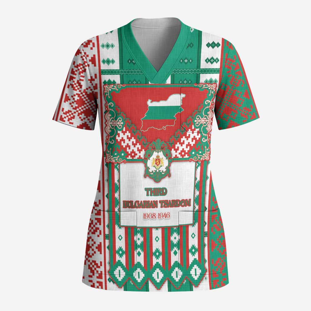 Tsardom Of Bulgaria Scrub Top Slavic Patterns - Wonder Print Shop