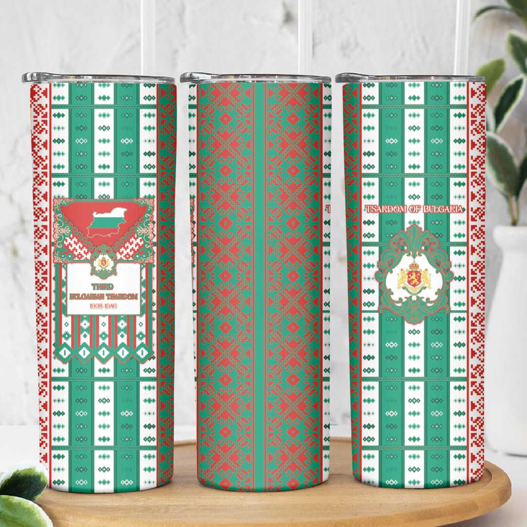 Tsardom Of Bulgaria Skinny Tumbler Slavic Patterns - Wonder Print Shop