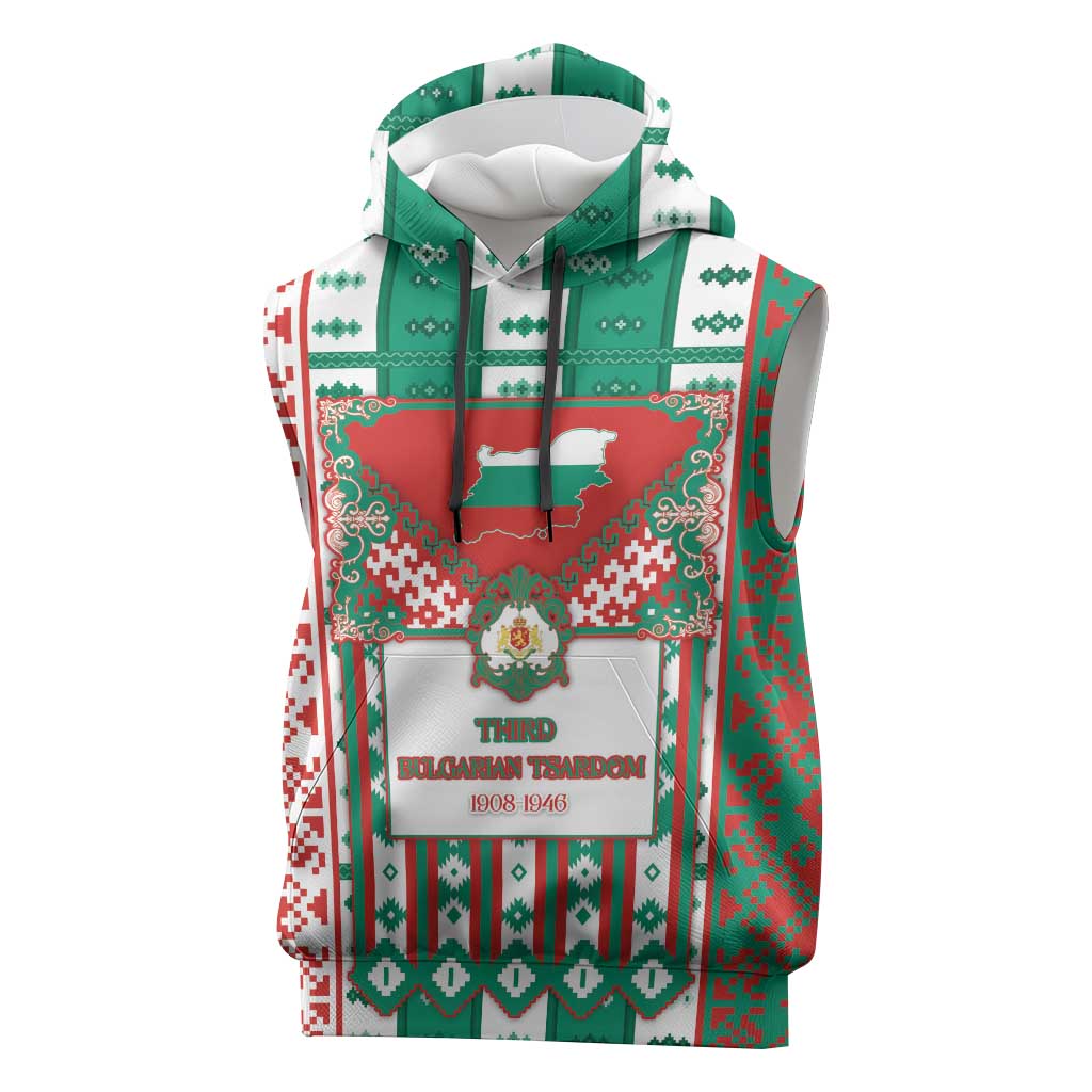Tsardom Of Bulgaria Sleeveless Hoodie Slavic Patterns - Wonder Print Shop