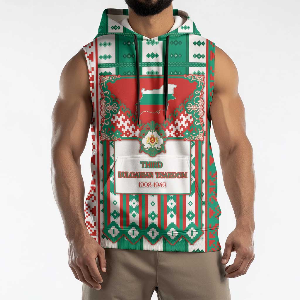 Tsardom Of Bulgaria Sleeveless Hoodie Slavic Patterns - Wonder Print Shop