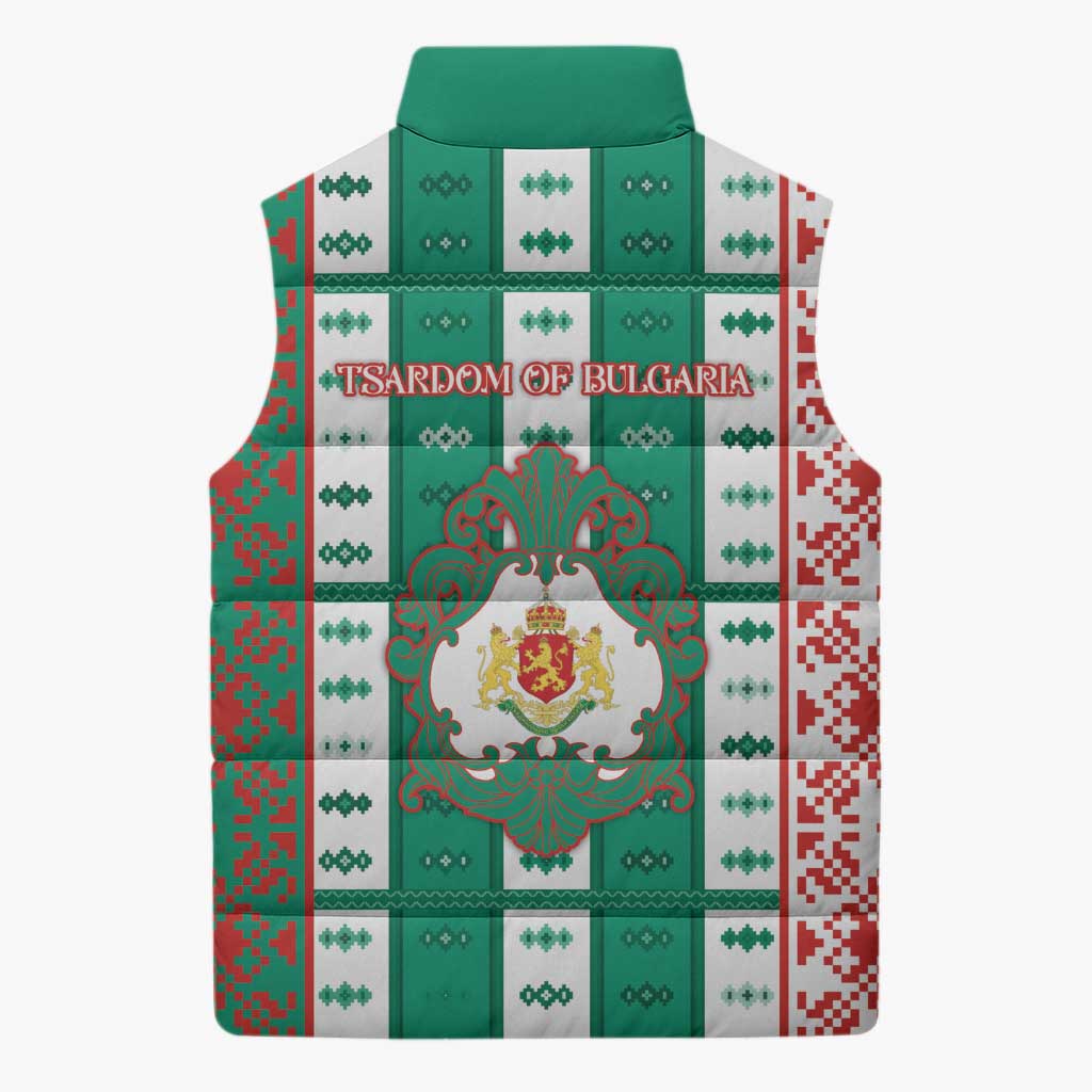 Tsardom Of Bulgaria Sleeveless Puffer Jacket Slavic Patterns - Wonder Print Shop