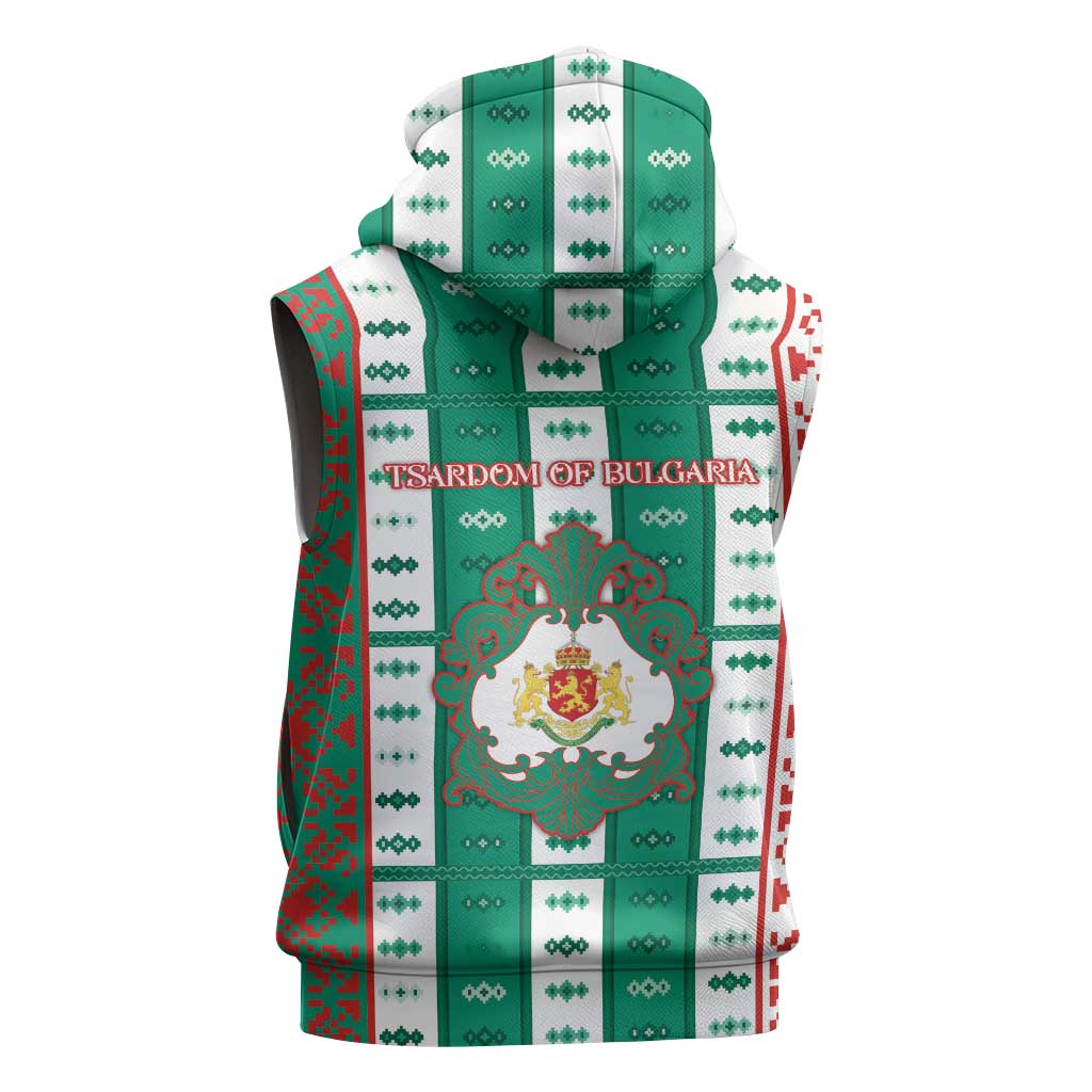 Tsardom Of Bulgaria Sleeveless Zip Hoodie Slavic Patterns - Wonder Print Shop